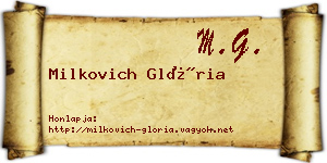 Milkovich Glória névjegykártya